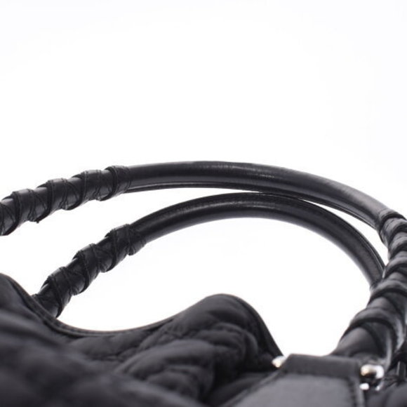 Christian Dior Cannage Bag Black Nylon Leather Handbag - Picture 4 of 12